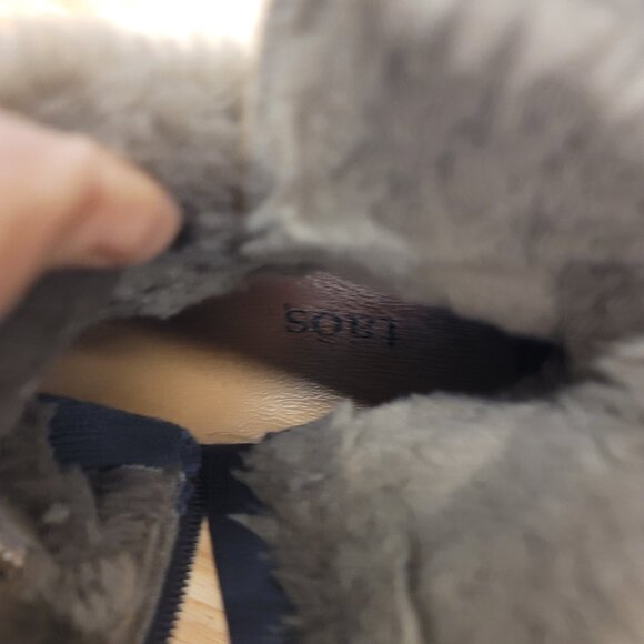 Taos Combo Leather Boot Faux Fur Lining Snap Buckle Side Zip Brown Women's 10 - Picture 7 of 11